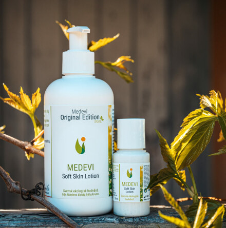 Medevi Soft skin lotion. Ekologisk lyxig bodylotion som �ven �r utm�rkt i ansiktet.