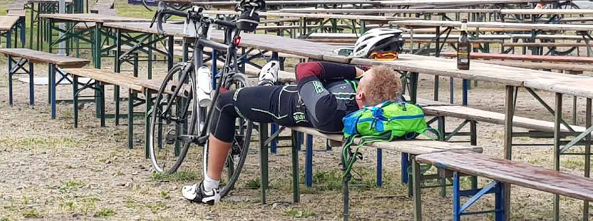 Skönt med en tupplur efter målgång av Mecklenburger seen Runde